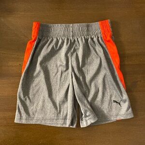 Gray and Red Puma 3T Shorts Elastic Waist 100% Polyester Made in Egypt